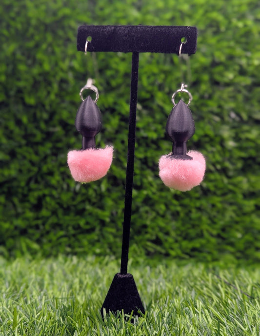 Bunny Tail Butt Plug Earrings